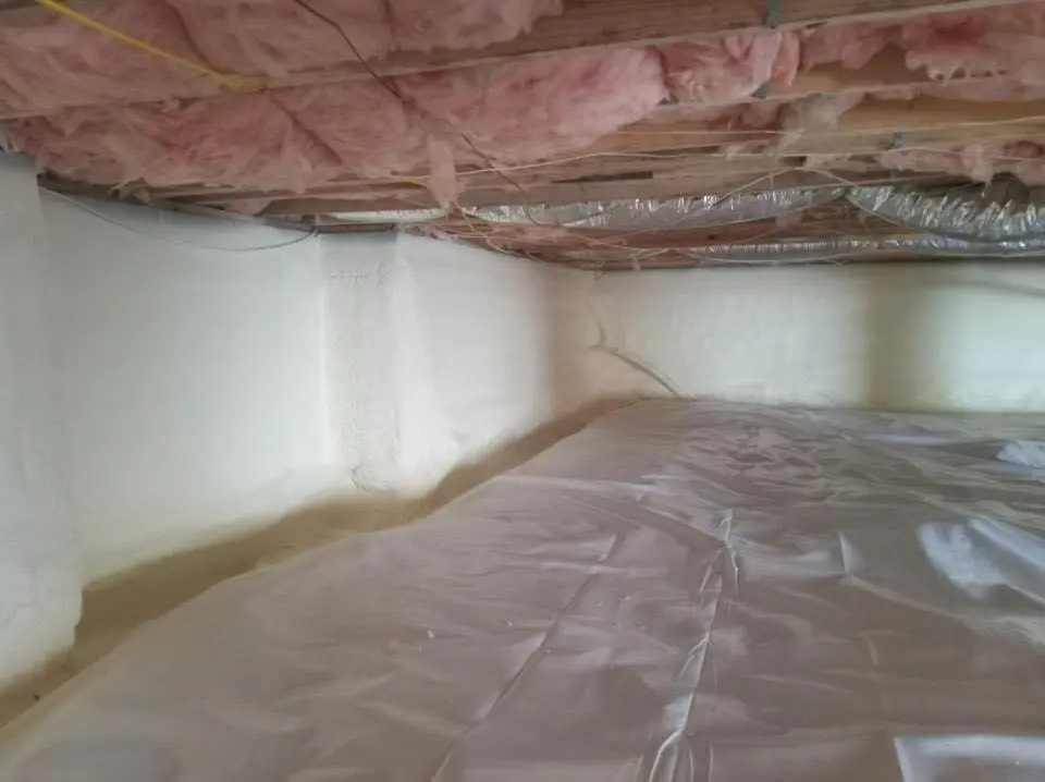 Crawl space encapsulation with closed-cell spray foam for Attic Insulation in Salina